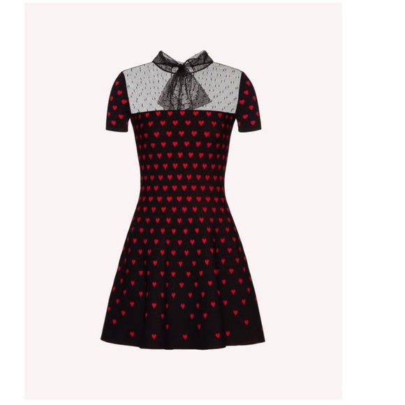 RedValentino heart jacquard stretch viscose dress - Picture 5 of 8